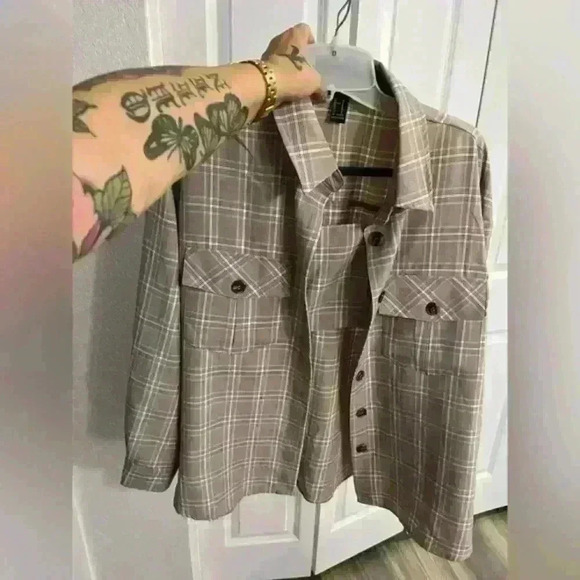 Plaid flannel 2 piece set bra top - Picture 1 of 3